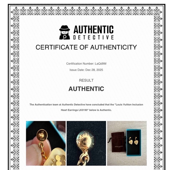 Louis Vuitton Heart Earrings - Picture 6 of 6